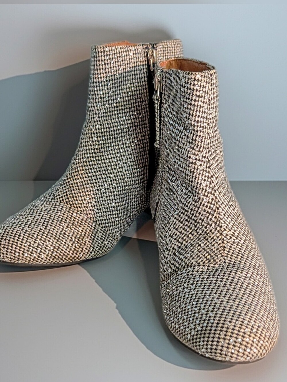 MIA Black & White Houndstooth Ankle Booties